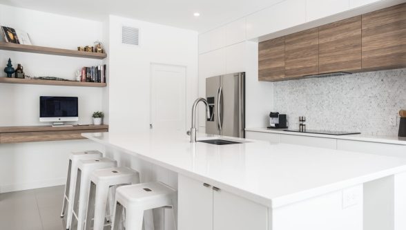 cuisine moderne minimaliste blanche Conception armoire sur mesure Armoire Unick